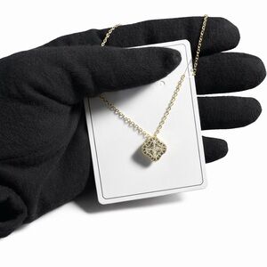 Swarovski Gold Tone Crystal Cushion Pendant Necklace - Women Jewelry